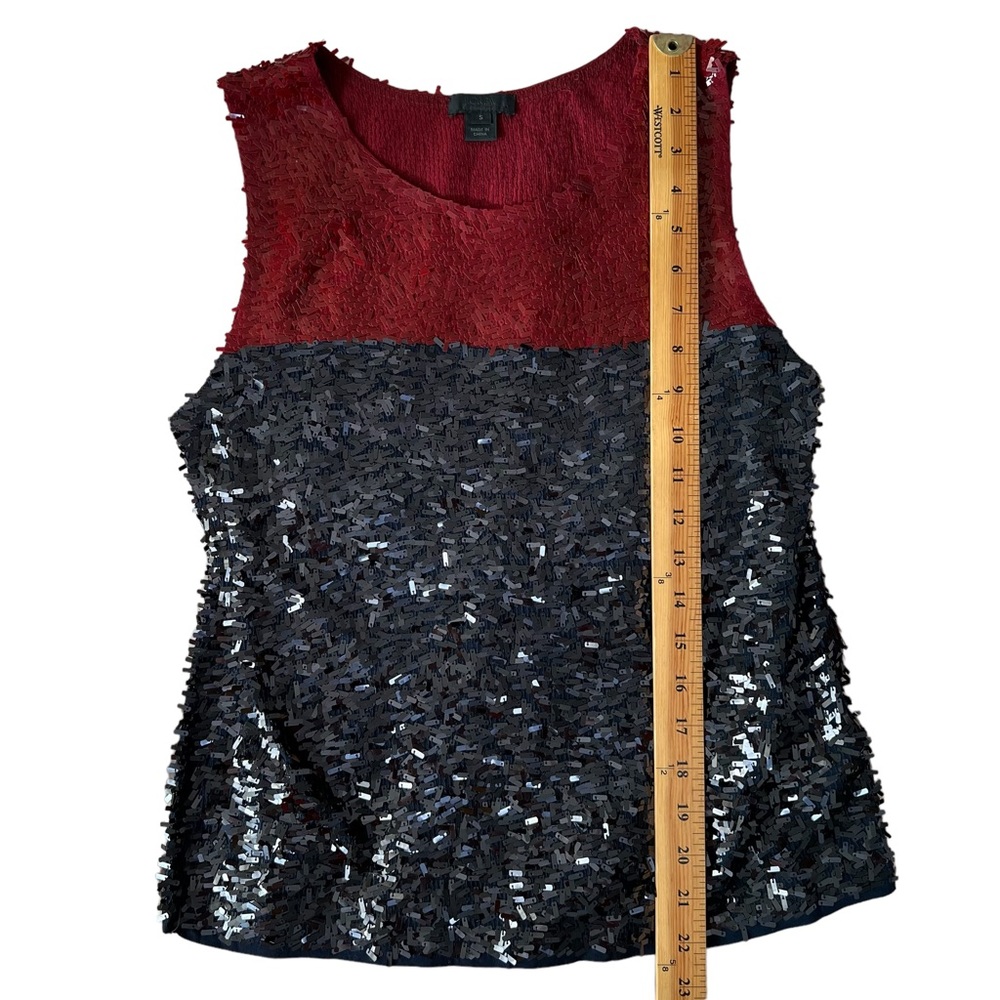 J.Crew Collection Red & Black Color-Block Sequin … - image 5